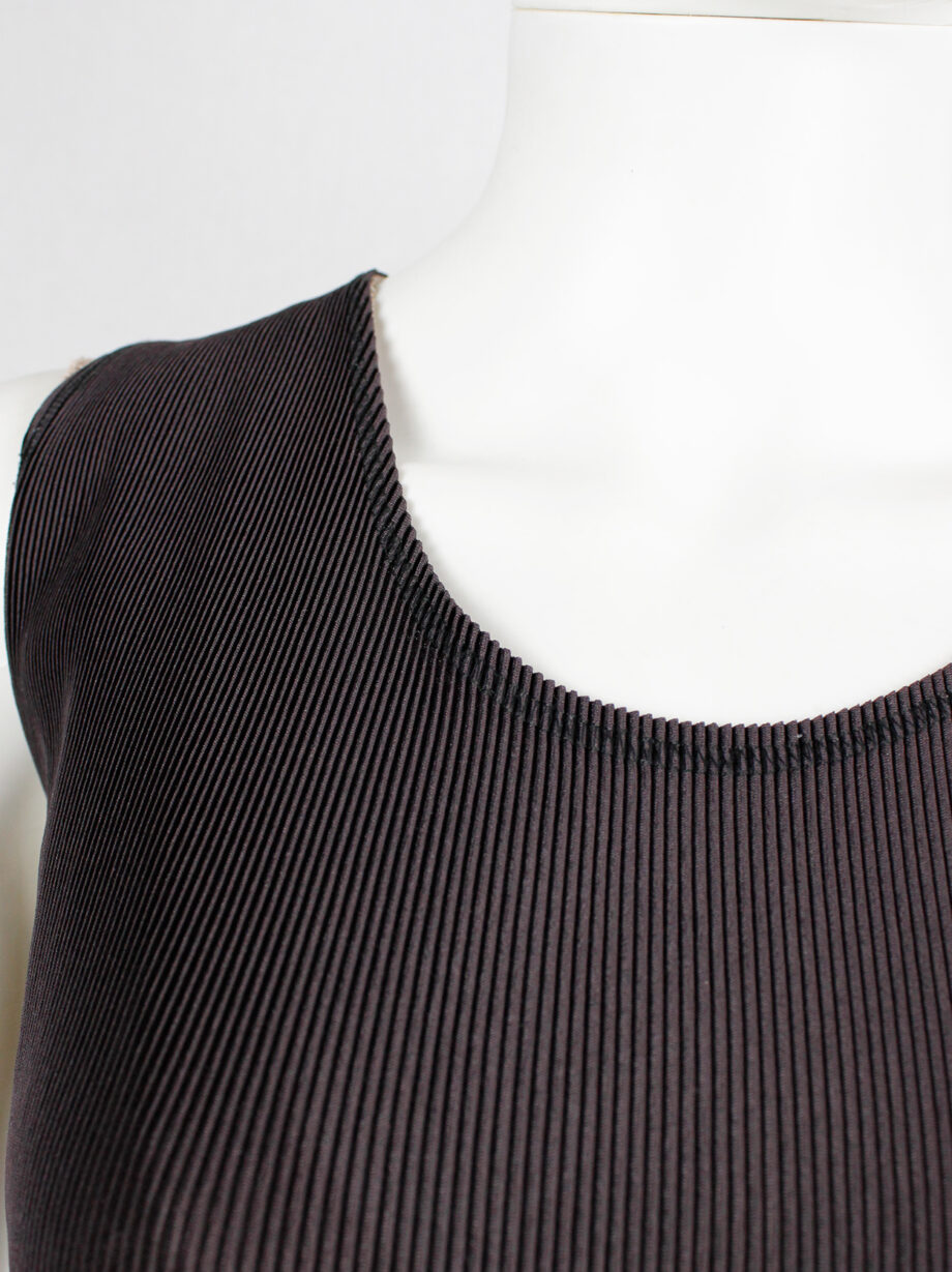 Issey Miyake Pleats Please brown pleated sleeveless top early 1990s (4)