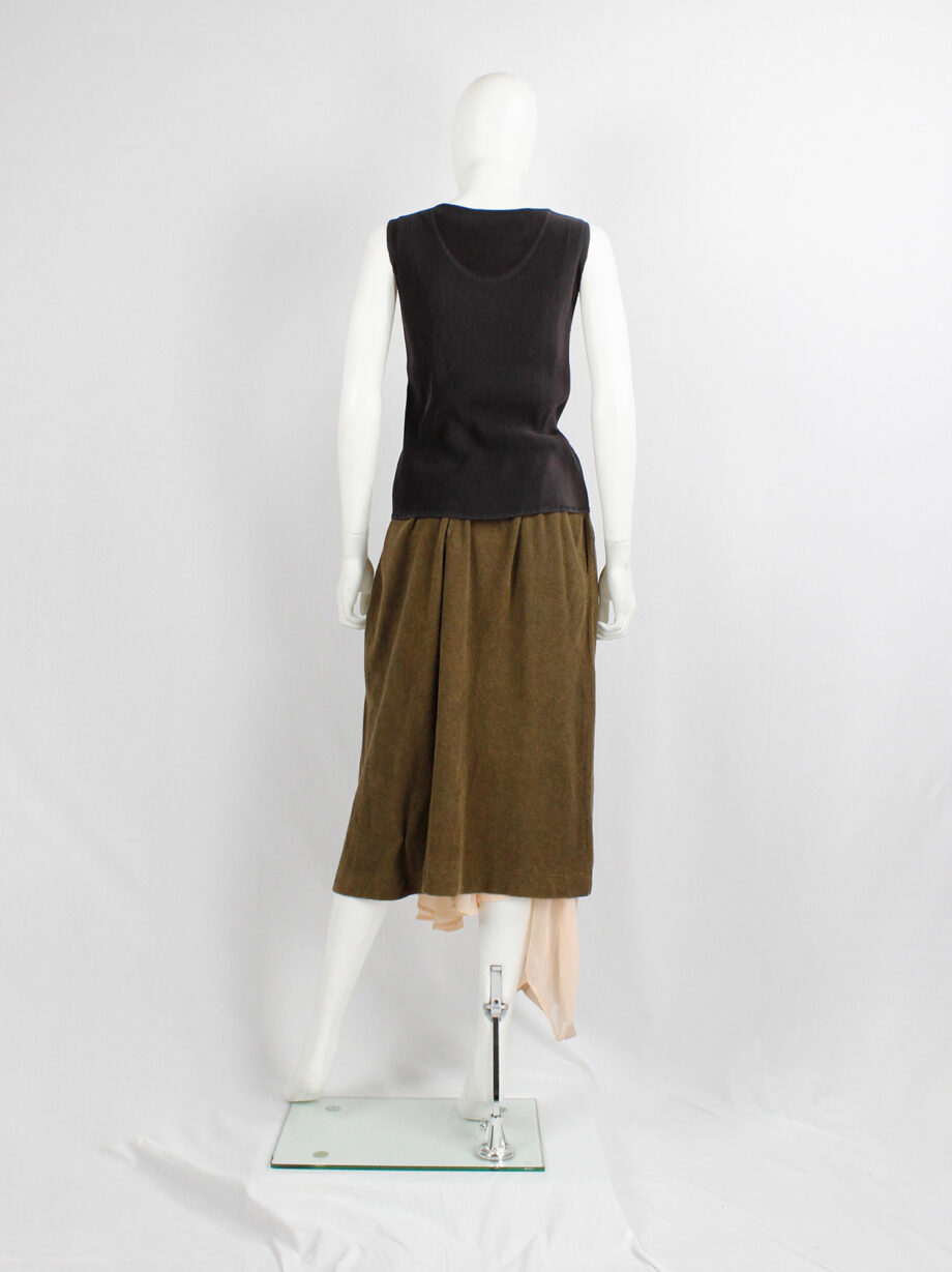Issey Miyake Pleats Please brown pleated sleeveless top early 1990s (6)