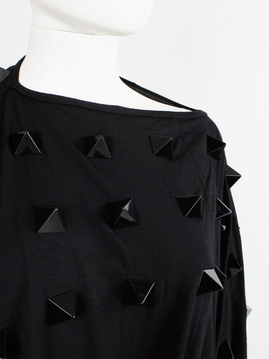 Junya Watanabe black deformed top with large resin pyramid studs fall 2015 (7)