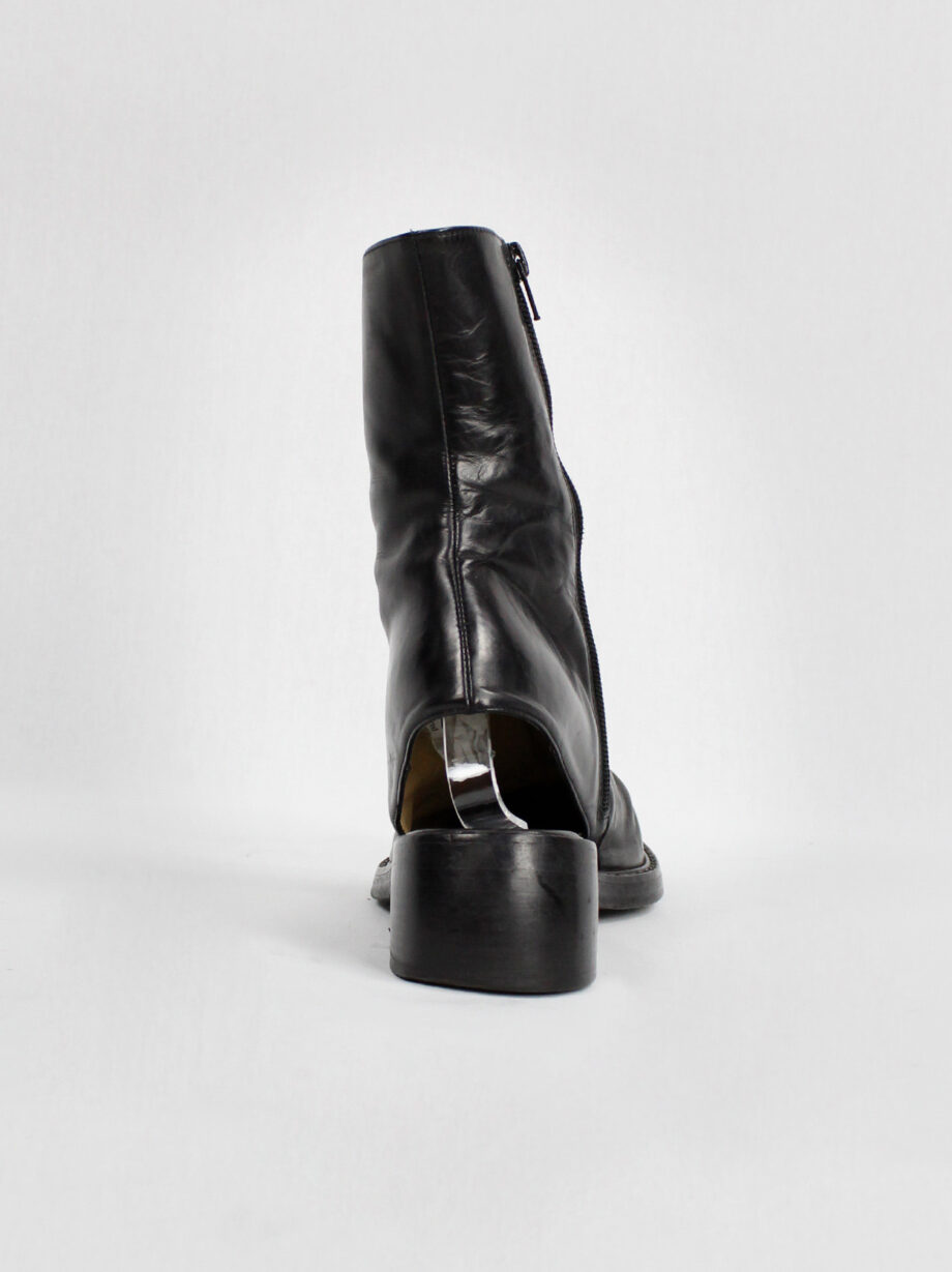 vintage Ann Demeulemeester black ankle boots with cut out heel spring 1994 (19)