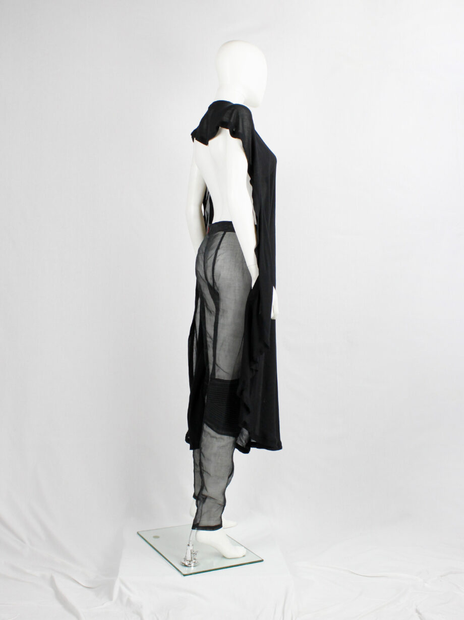 vintage Ann Demeulemeester black backless circular top usable as a waistcoat or dress (4)