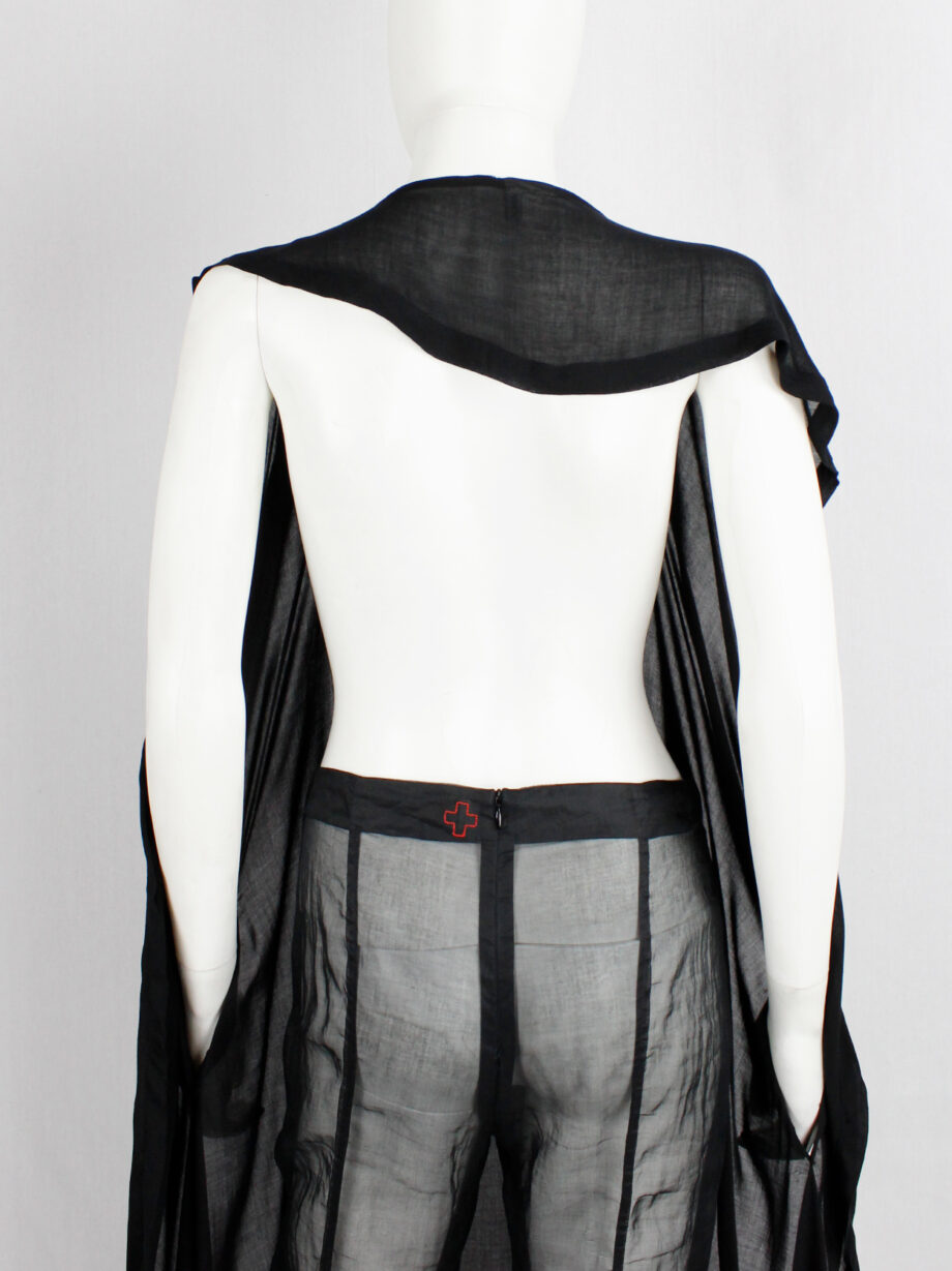 vintage Ann Demeulemeester black backless circular top usable as a waistcoat or dress (6)