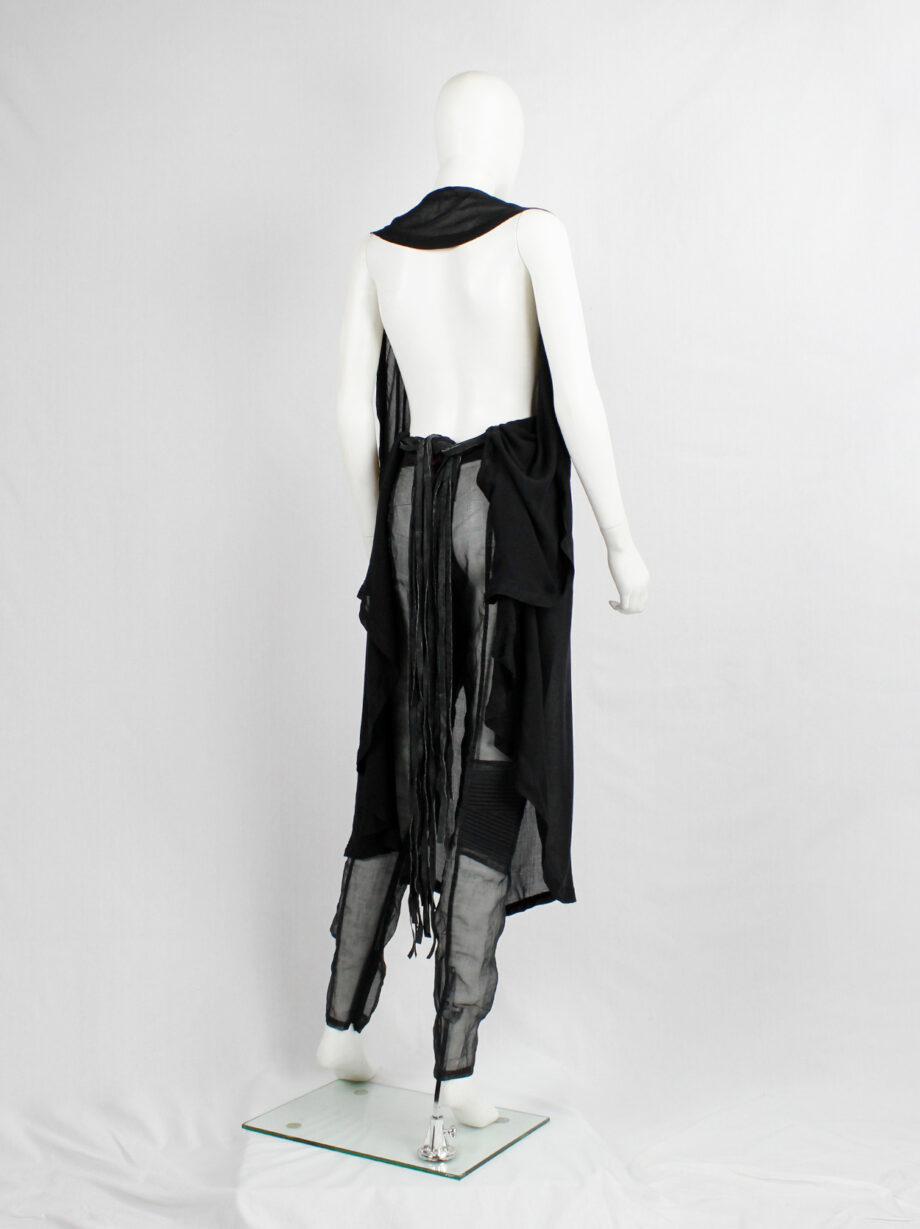 vintage Ann Demeulemeester black backless circular top usable as a waistcoat or dress (9)