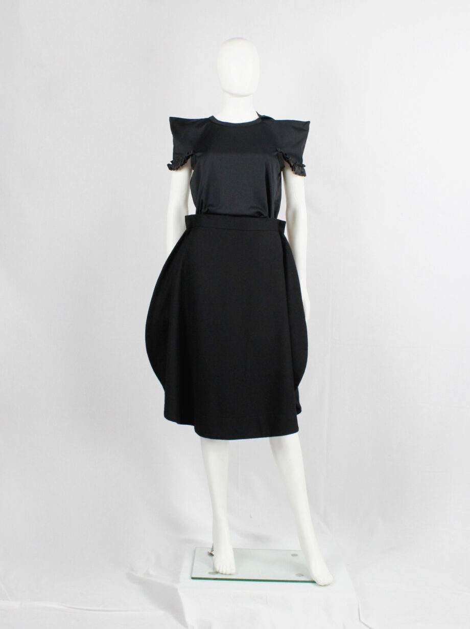 vintage Comme des Garcons black top with square shoulders and frills aD 2013 (13)