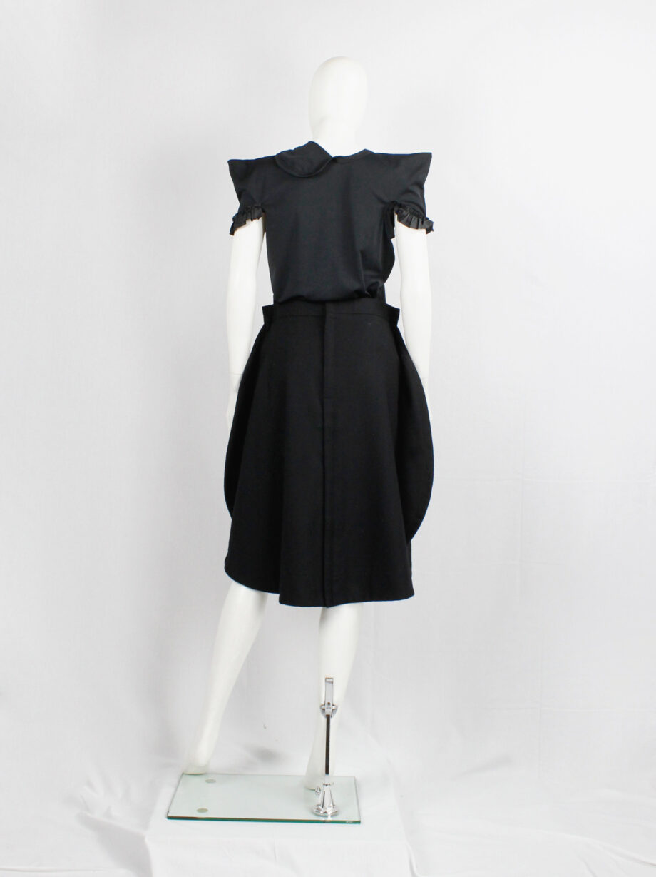 vintage Comme des Garcons black top with square shoulders and frills aD 2013 (2)