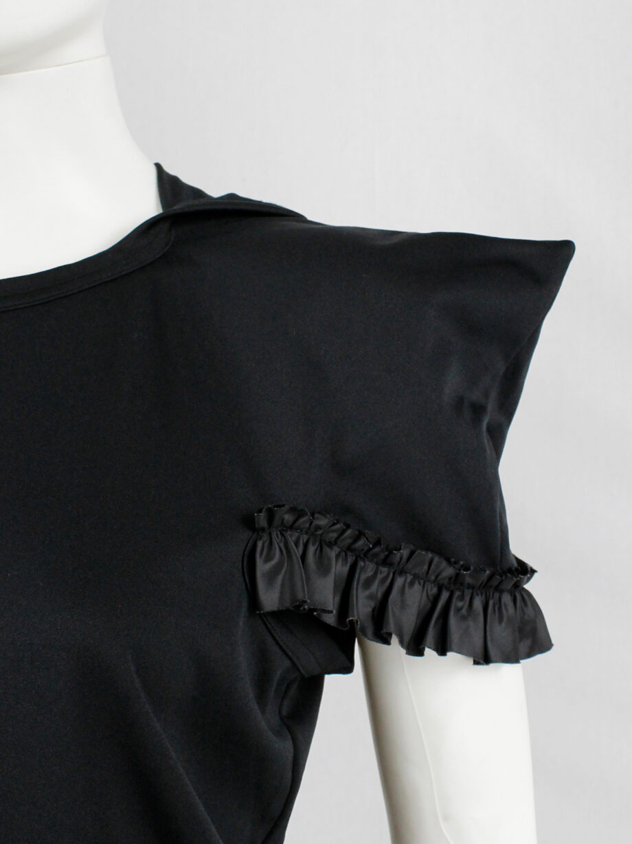 vintage Comme des Garcons black top with square shoulders and frills aD 2013 (4)