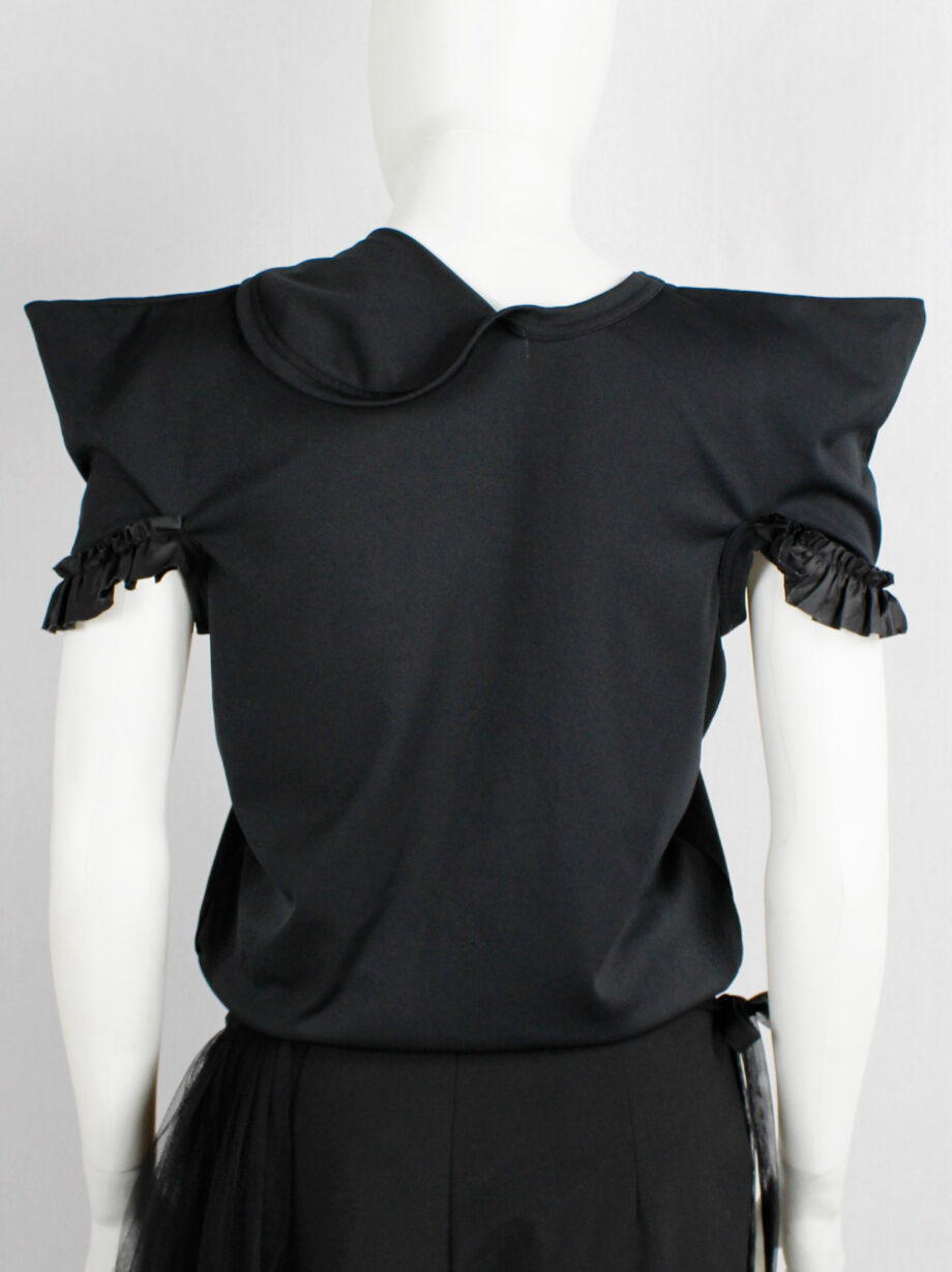 vintage Comme des Garcons black top with square shoulders and frills aD 2013 (7)