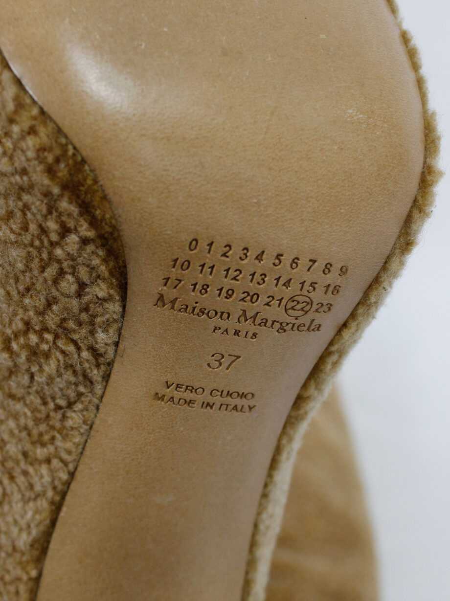 vintage Maison Margiela tall orange brown teddy bear boots with rusty nail heel (2)