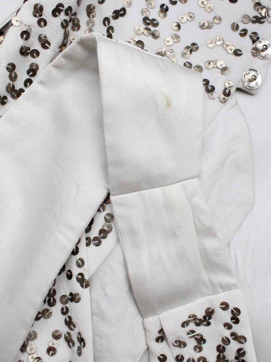 Ann Demeulemeester cream backless waistcoat with matte gold sequins spring 2010 (5)