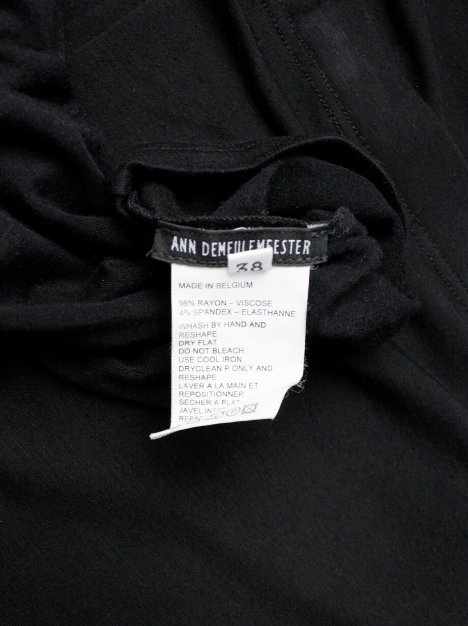 vintage Ann Demeulemeester black strapless maxi dress with separate long sleeves fall 2001 (5)