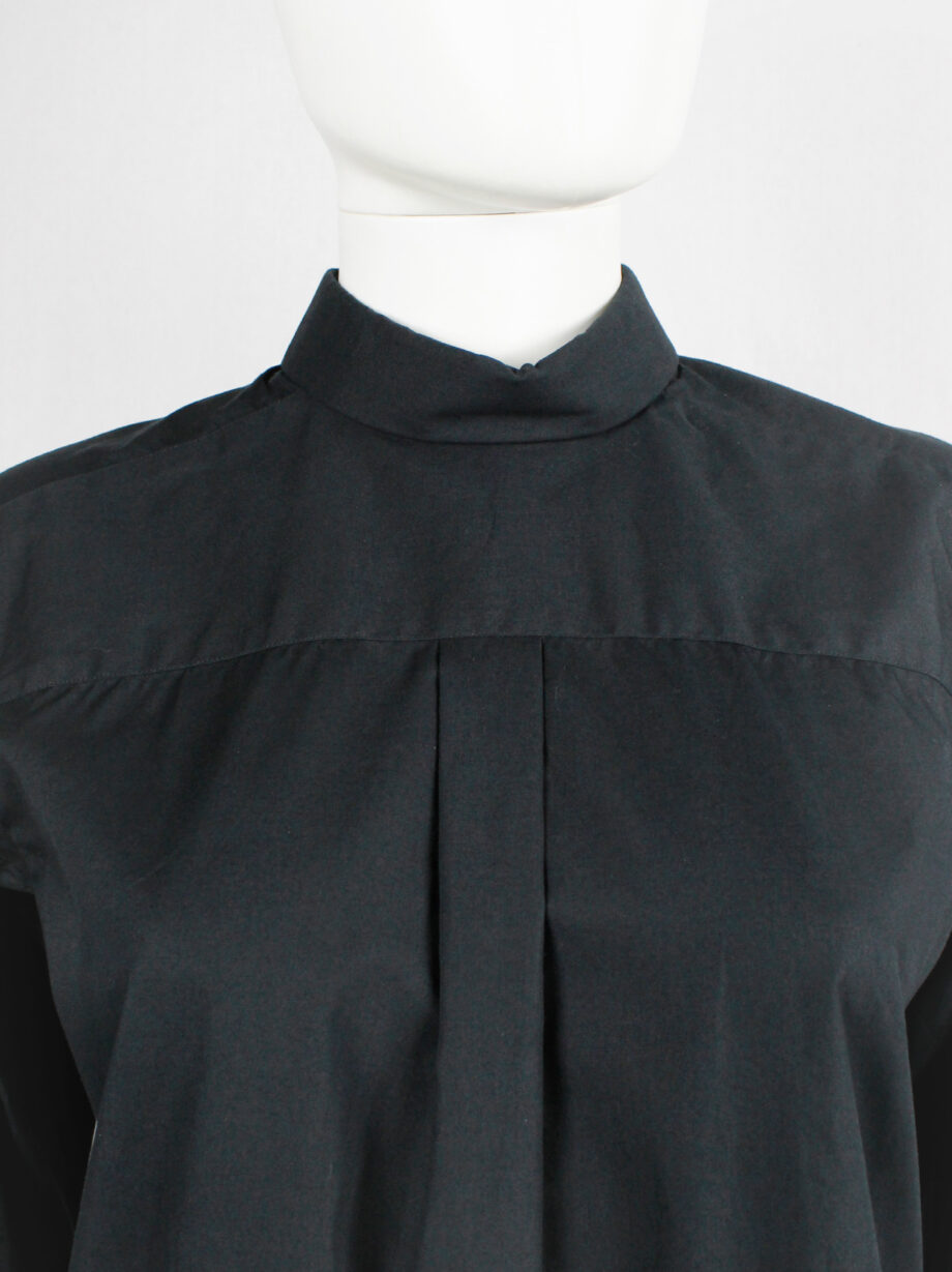 vintage Comme des garcons BLACK black button-up shirt worn backwards AD 2014 (1)