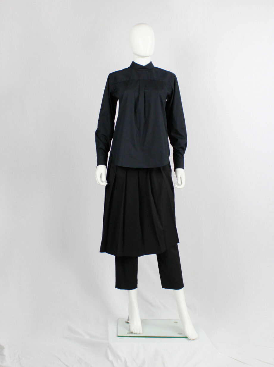 vintage Comme des garcons BLACK black button-up shirt worn backwards AD 2014 (4)