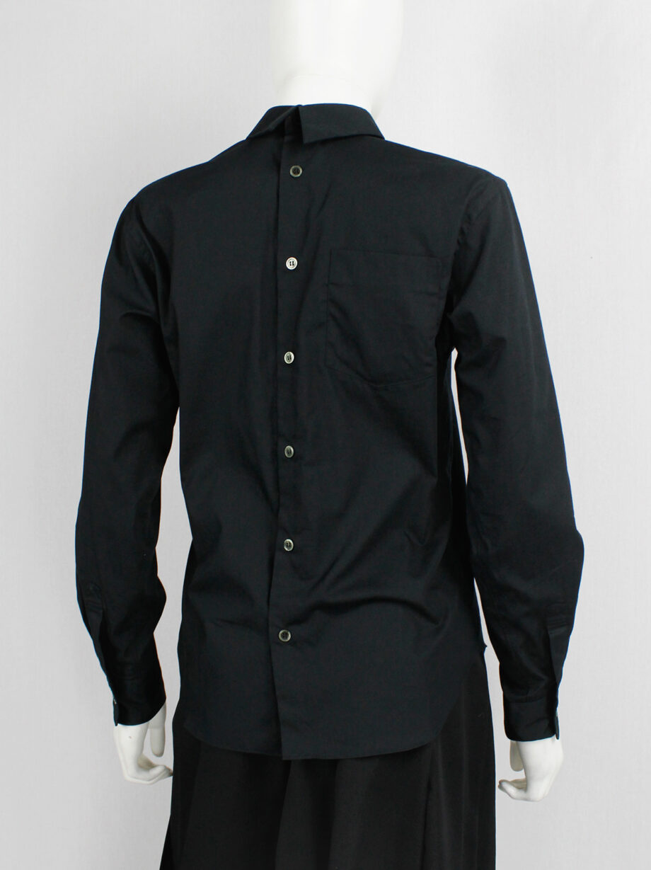 vintage Comme des garcons BLACK black button-up shirt worn backwards AD 2014 (7)