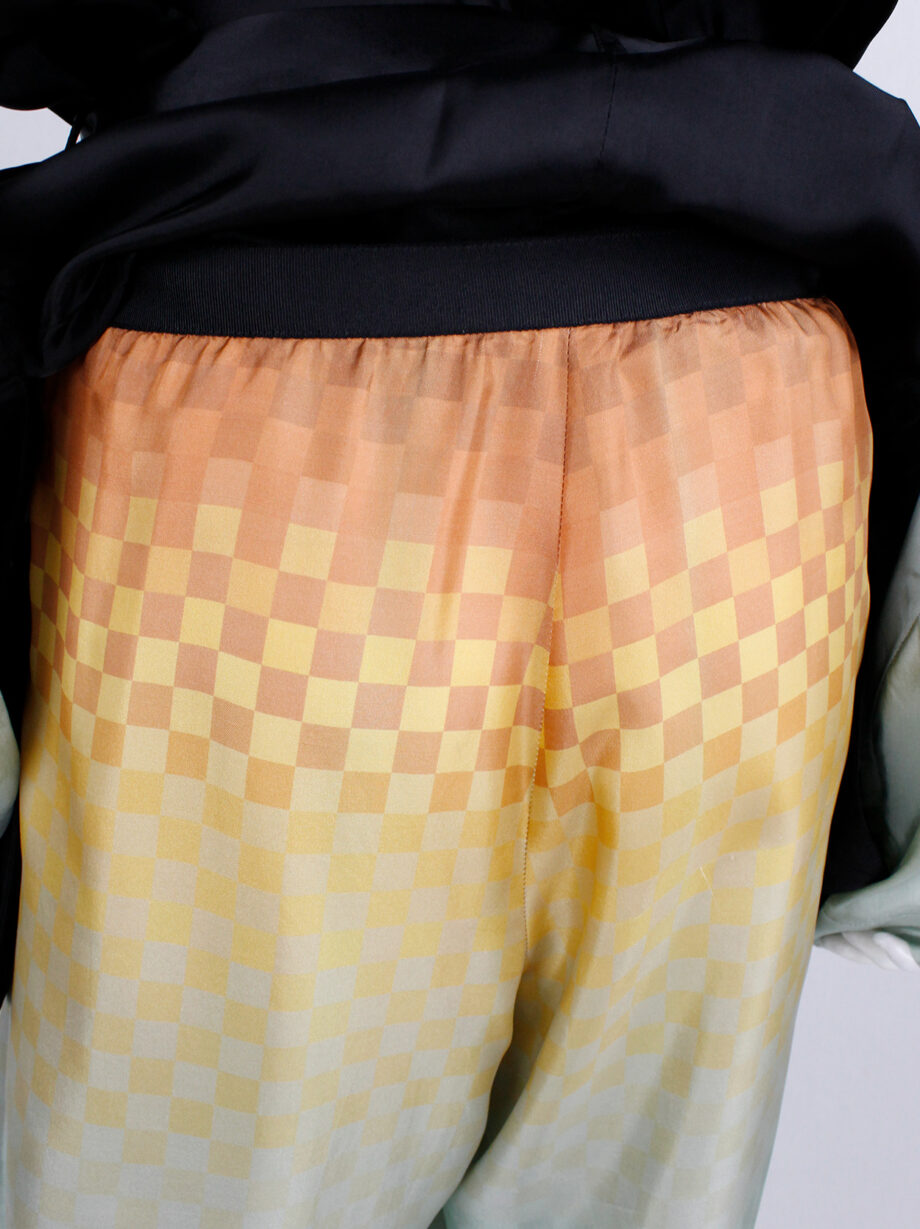 vintage Dries Van Noten orange and green checkered ombre trousers spring 2009 (2)