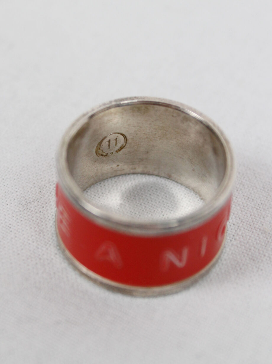 vintage Maison Martin Margiela silver ring with red have a nice day lettertape fall 2006 (9)