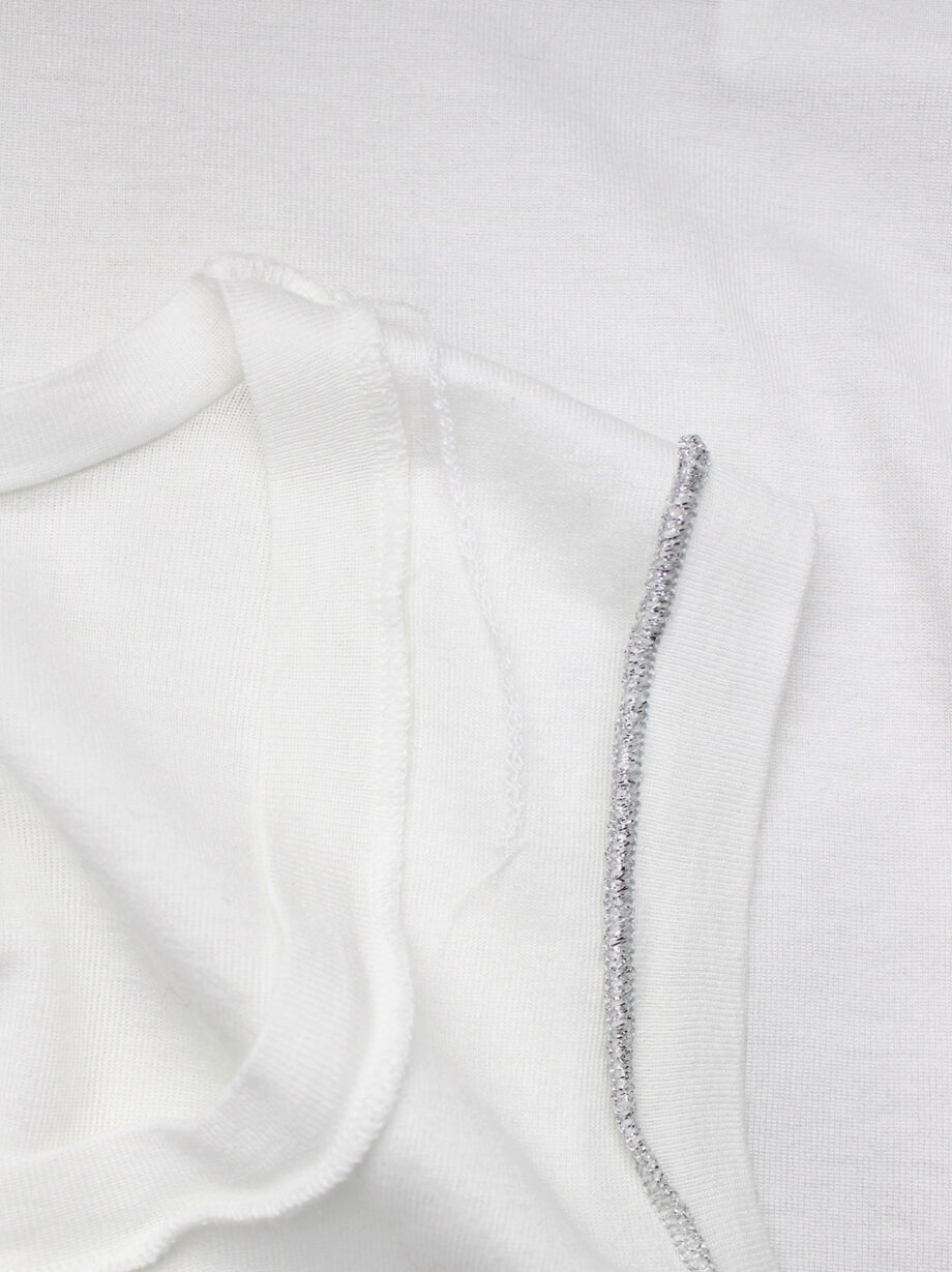 vintage Maison Martin Margiela white inside-out top with loose silver threads spring 2003 (12)