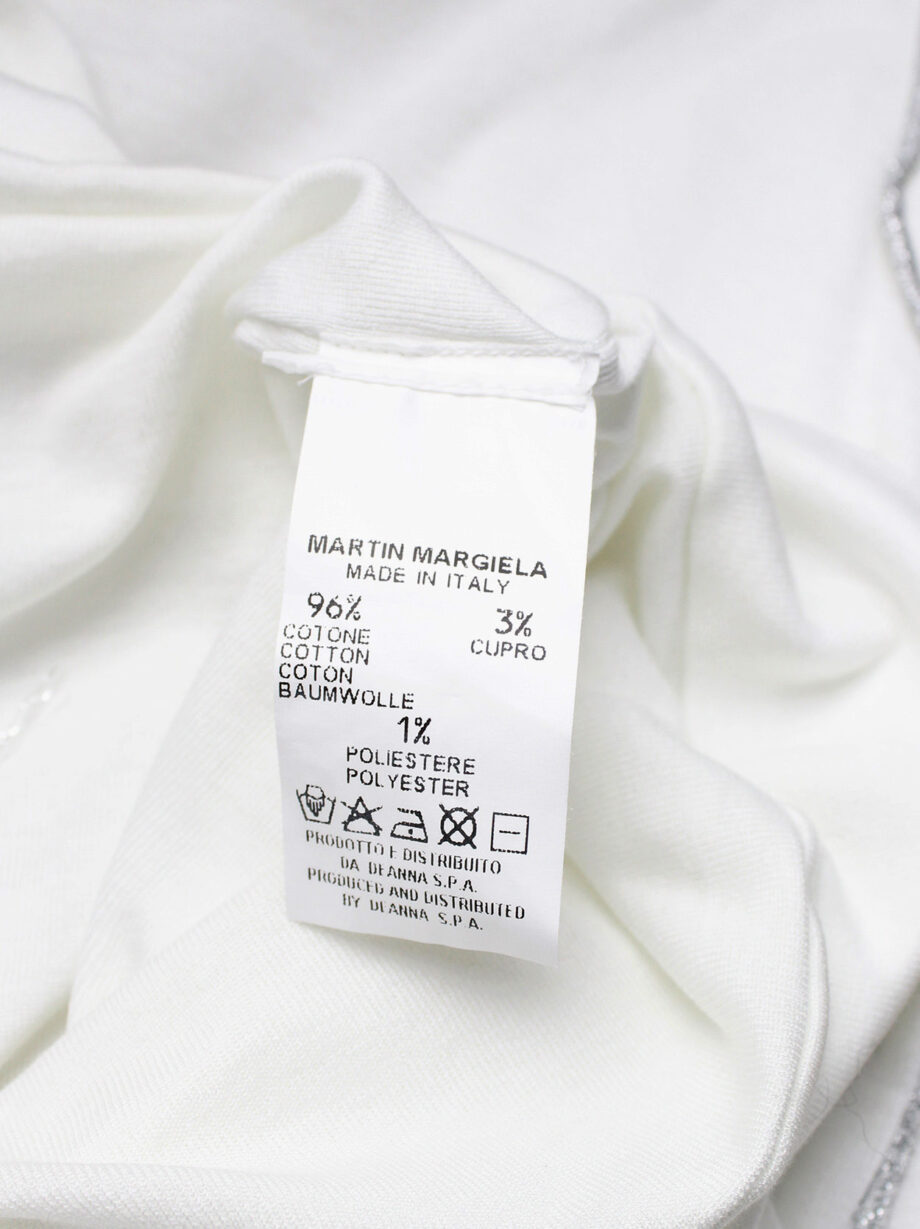 vintage Maison Martin Margiela white inside-out top with loose silver threads spring 2003 (13)