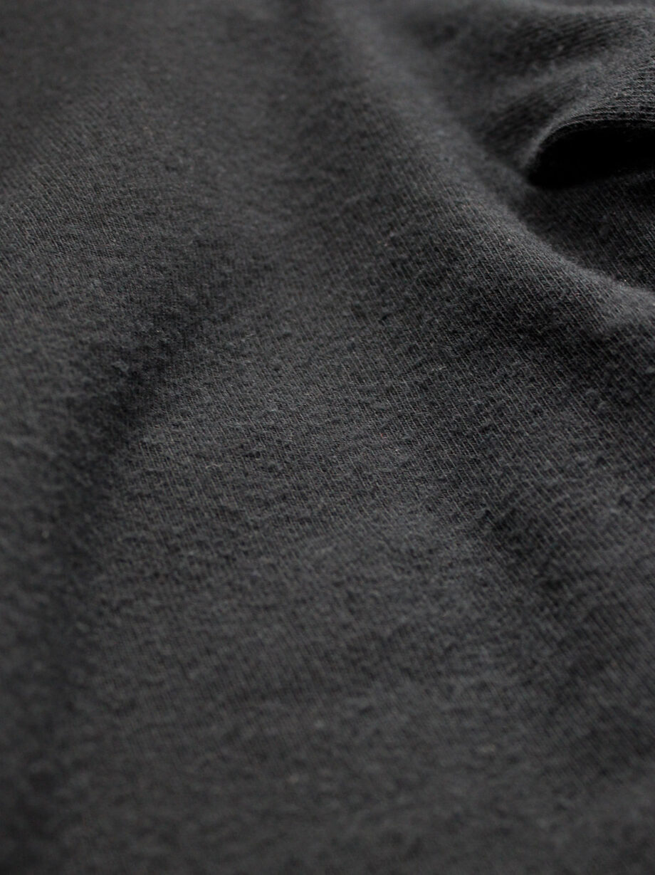 vintage Yohji Yamamoto black jumper with slanted turtleneck and cropped sleeves (9)