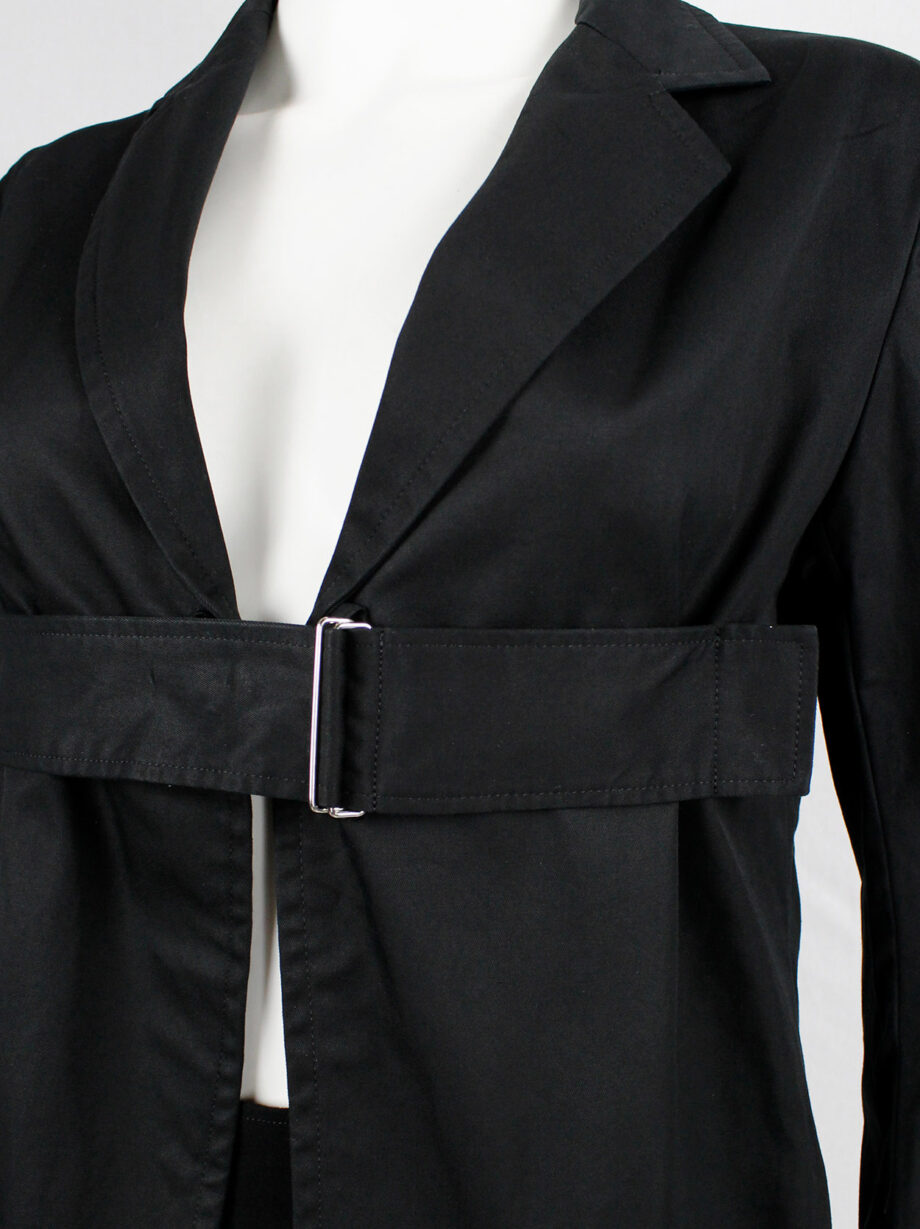 vintage Ys Yohji Yamamoto black blazer with belt strap across the chest (7)