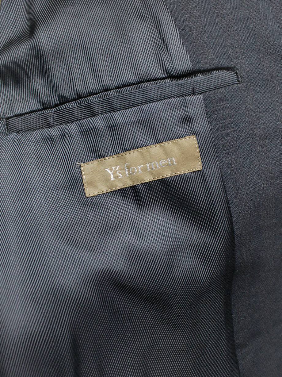 vintage Y’s for Men black minimalist button up waistcoat with belted back 90s archive (5)