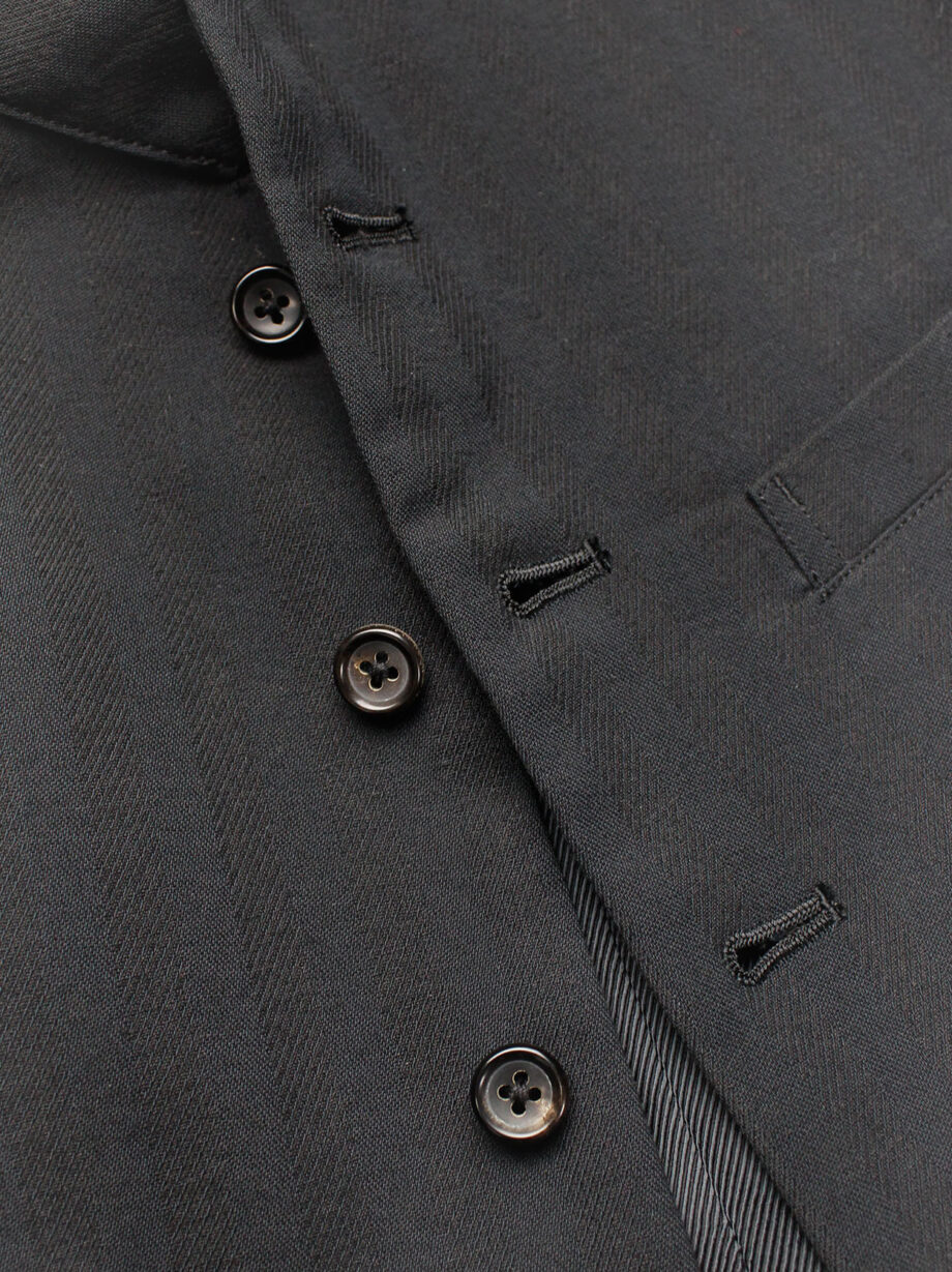 vintage Y’s for Men black minimalist button up waistcoat with belted back 90s archive (6)