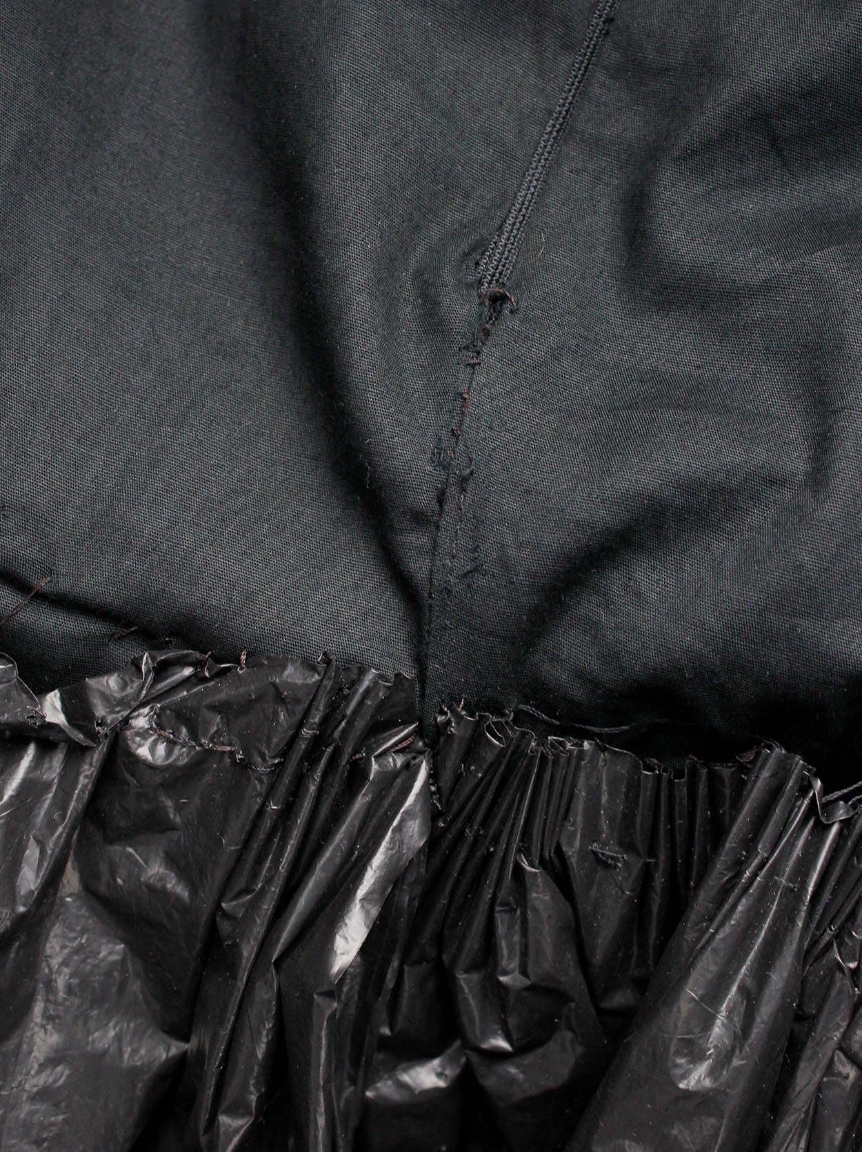 A.F. Vandevorst black tiered maxi skirt made of trashbags — fall 2017 ...
