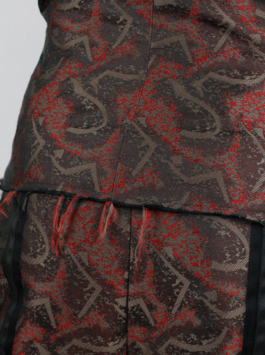 vintage af Vandevorst red brocade vest designed after a deconstructed mens blazer fall 2016 (10)
