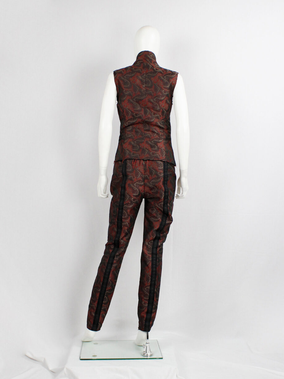 vintage af Vandevorst red brocade vest designed after a deconstructed mens blazer fall 2016 (11)