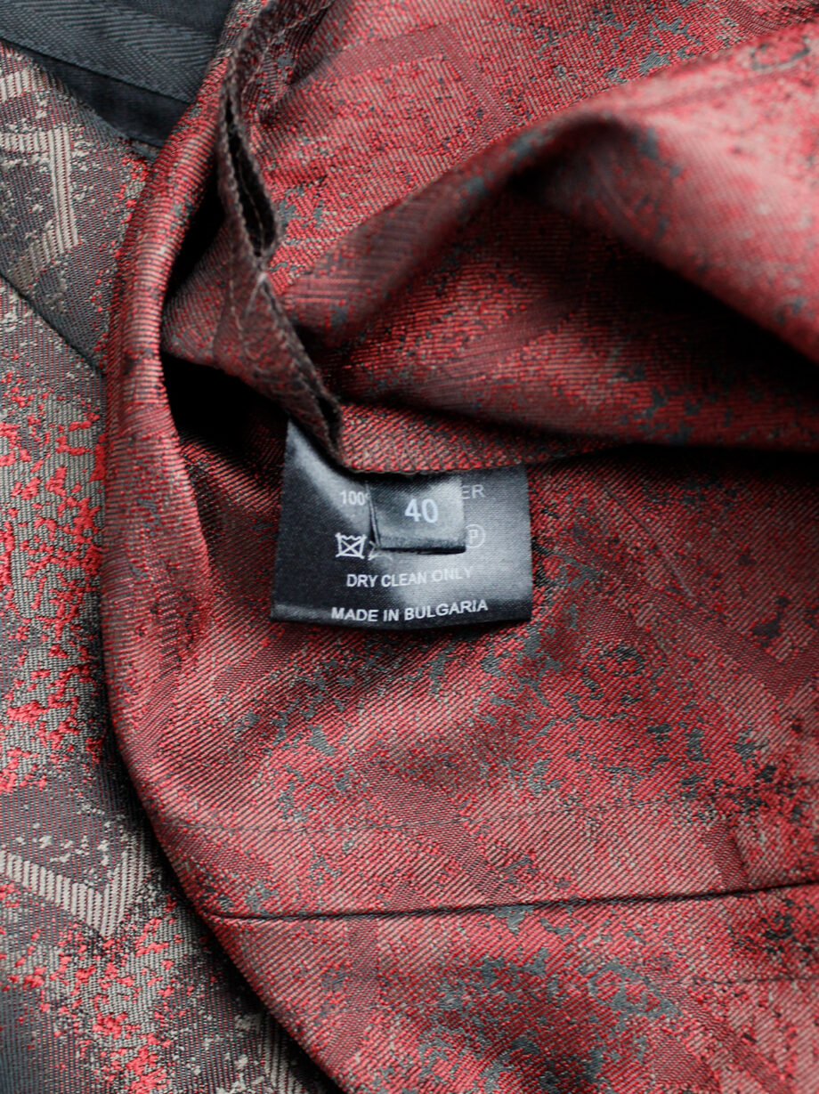 vintage af Vandevorst red brocade vest designed after a deconstructed mens blazer fall 2016 (28)