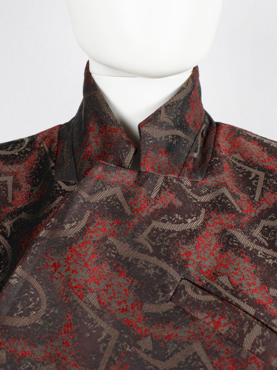 vintage af Vandevorst red brocade vest designed after a deconstructed mens blazer fall 2016 (4)