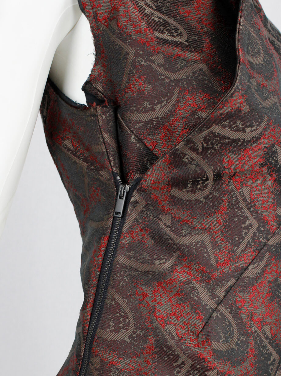 vintage af Vandevorst red brocade vest designed after a deconstructed mens blazer fall 2016 (8)