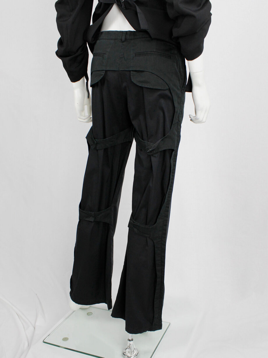 Angelo Figus black bondage trousers with outer pocket linings pring 2003 (1)