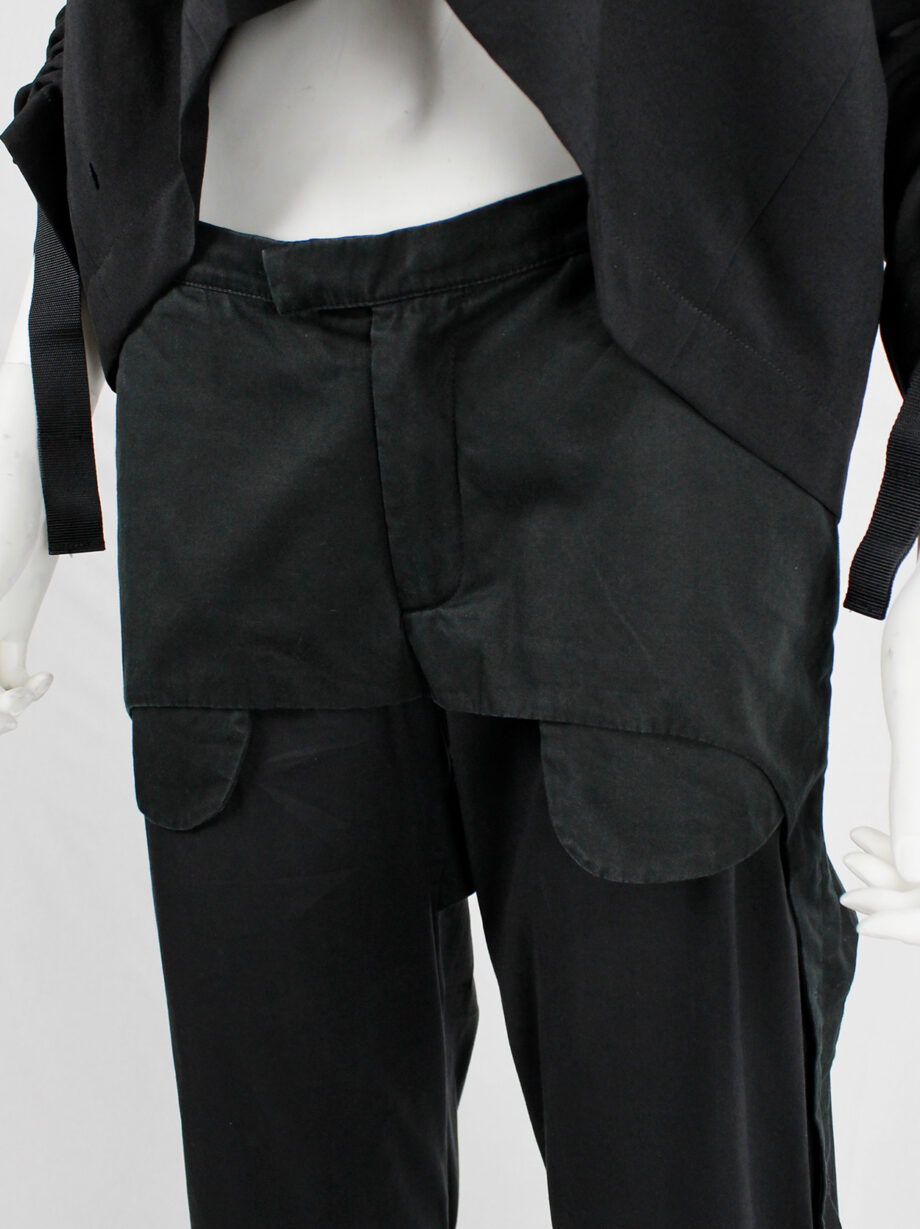 Angelo Figus black bondage trousers with outer pocket linings pring 2003 (10)