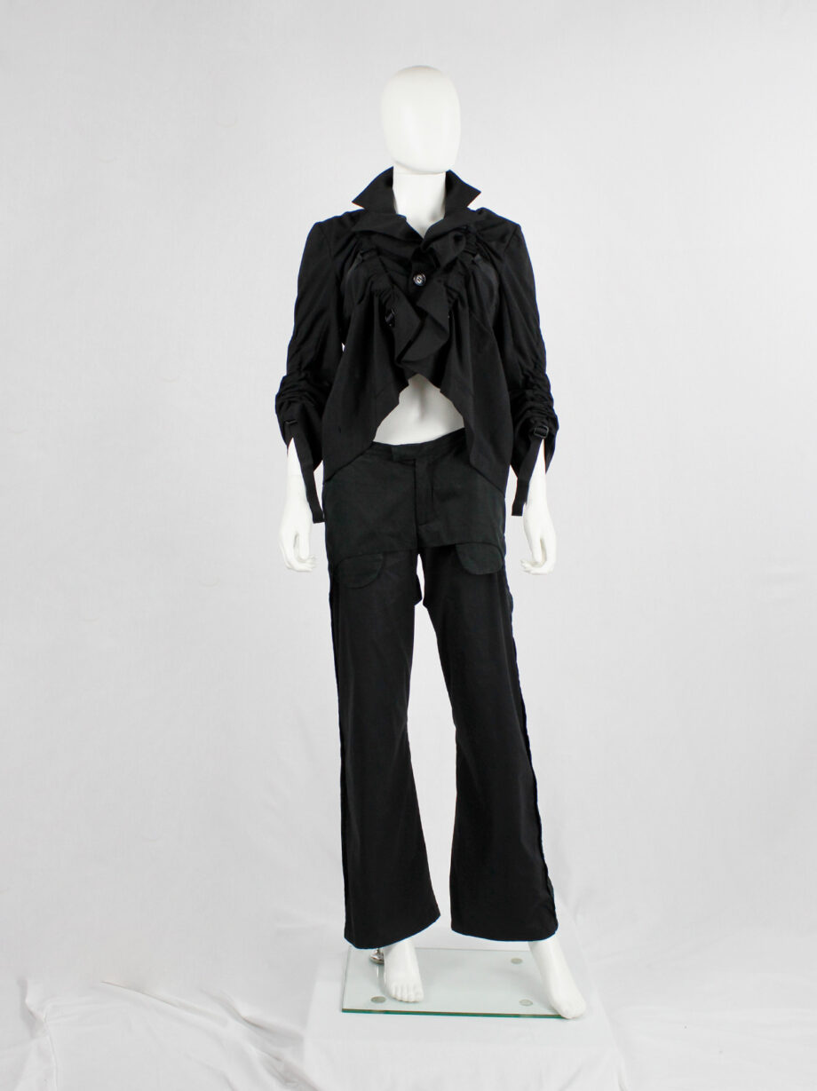 Angelo Figus black bondage trousers with outer pocket linings pring 2003 (11)
