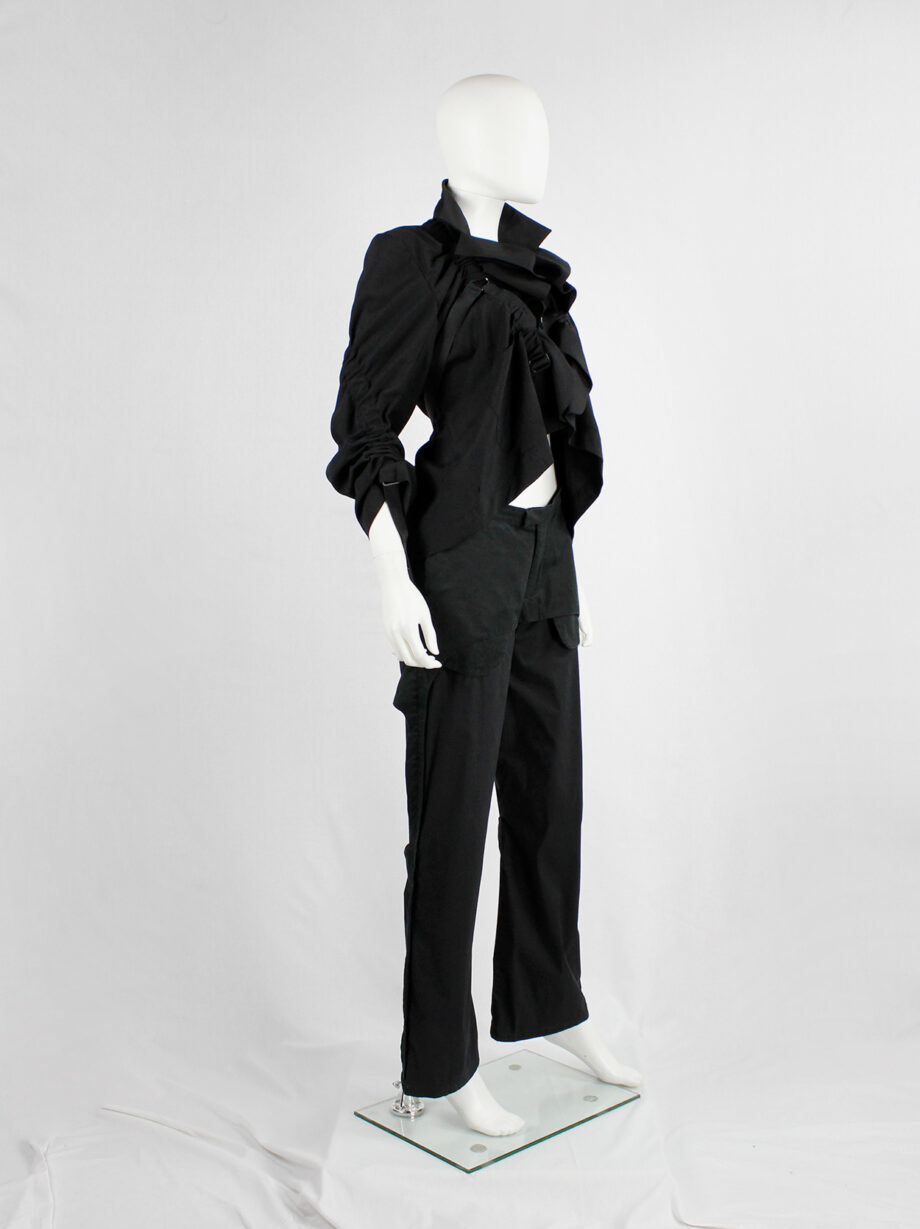 Angelo Figus black bondage trousers with outer pocket linings pring 2003 (12)