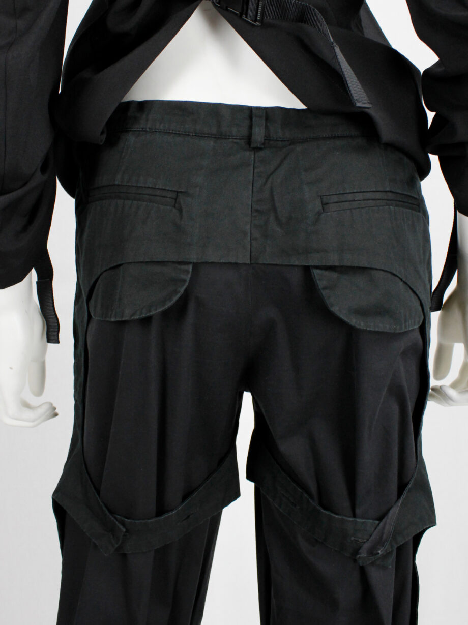 Angelo Figus black bondage trousers with outer pocket linings pring 2003 (15)