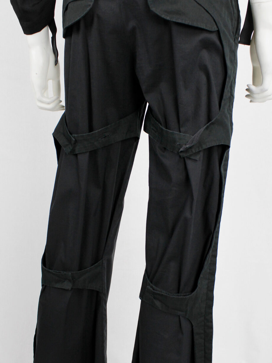 Angelo Figus black bondage trousers with outer pocket linings pring 2003 (16)
