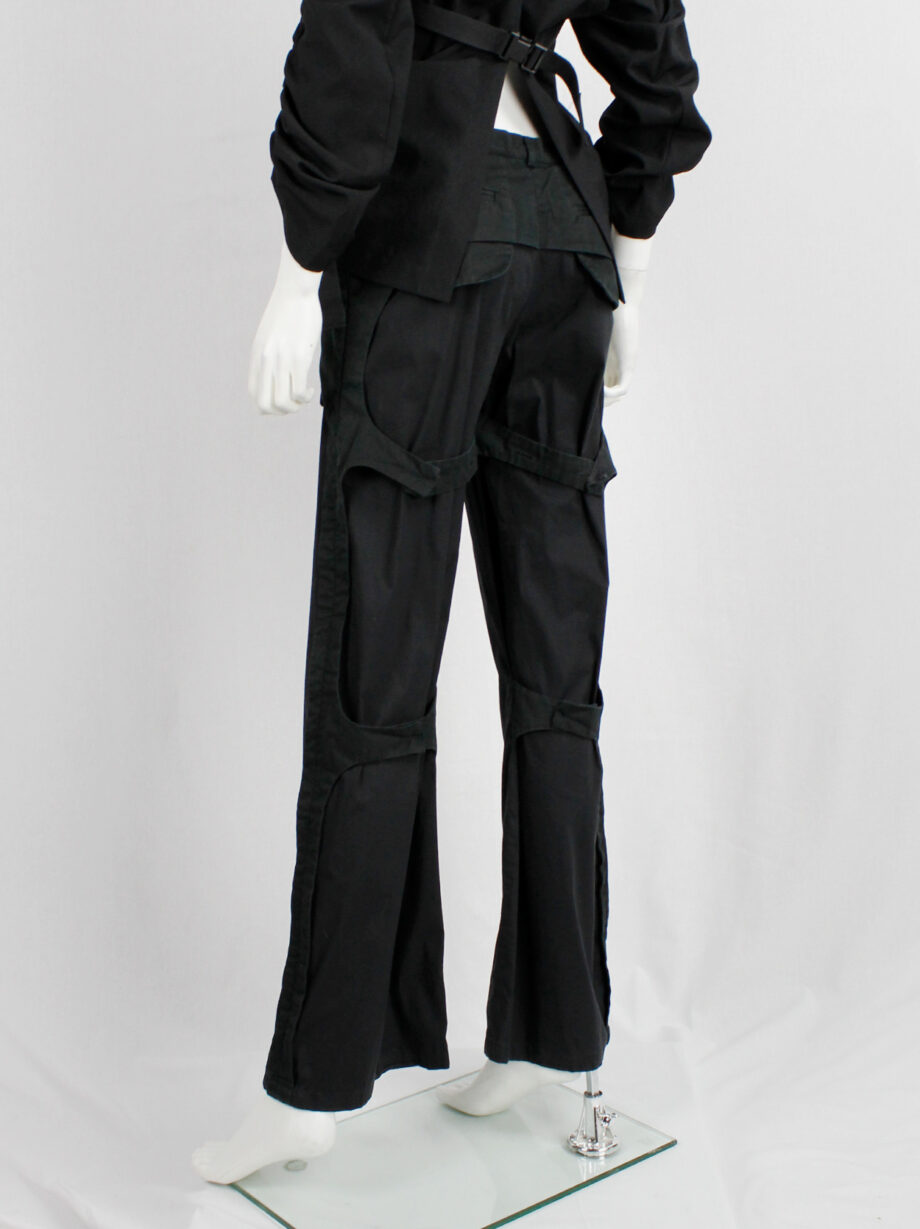 Angelo Figus black bondage trousers with outer pocket linings pring 2003 (2)