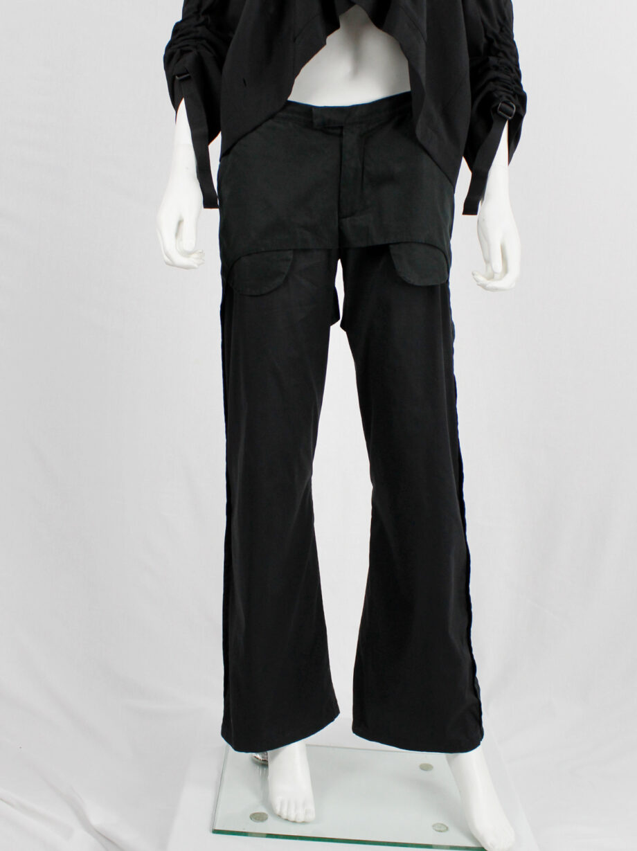 Angelo Figus black bondage trousers with outer pocket linings pring 2003 (9)
