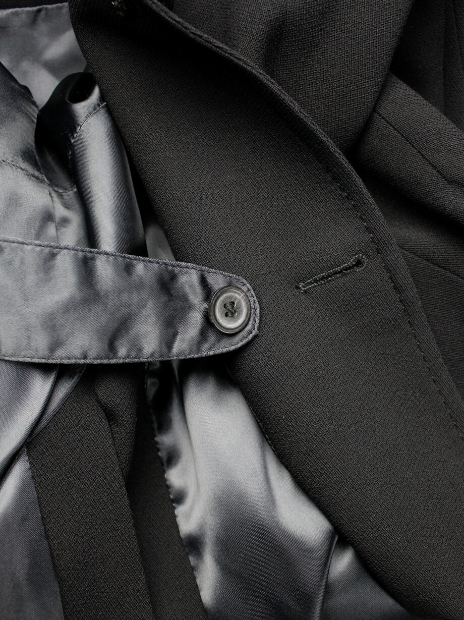 archive Ann Demeulemeester black asymmetrically wrapped cutaway blazer 1990s (18)