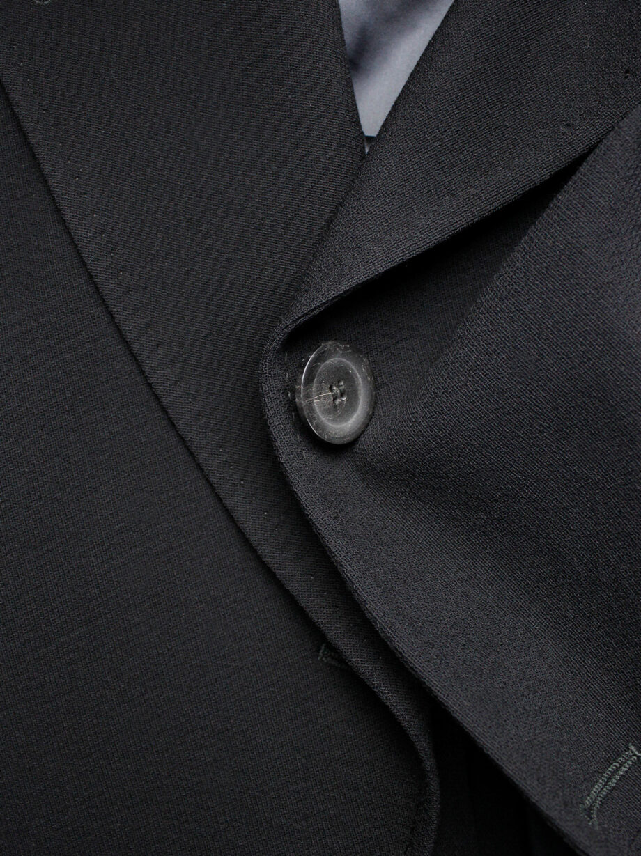 archive Ann Demeulemeester black asymmetrically wrapped cutaway blazer 1990s (19)