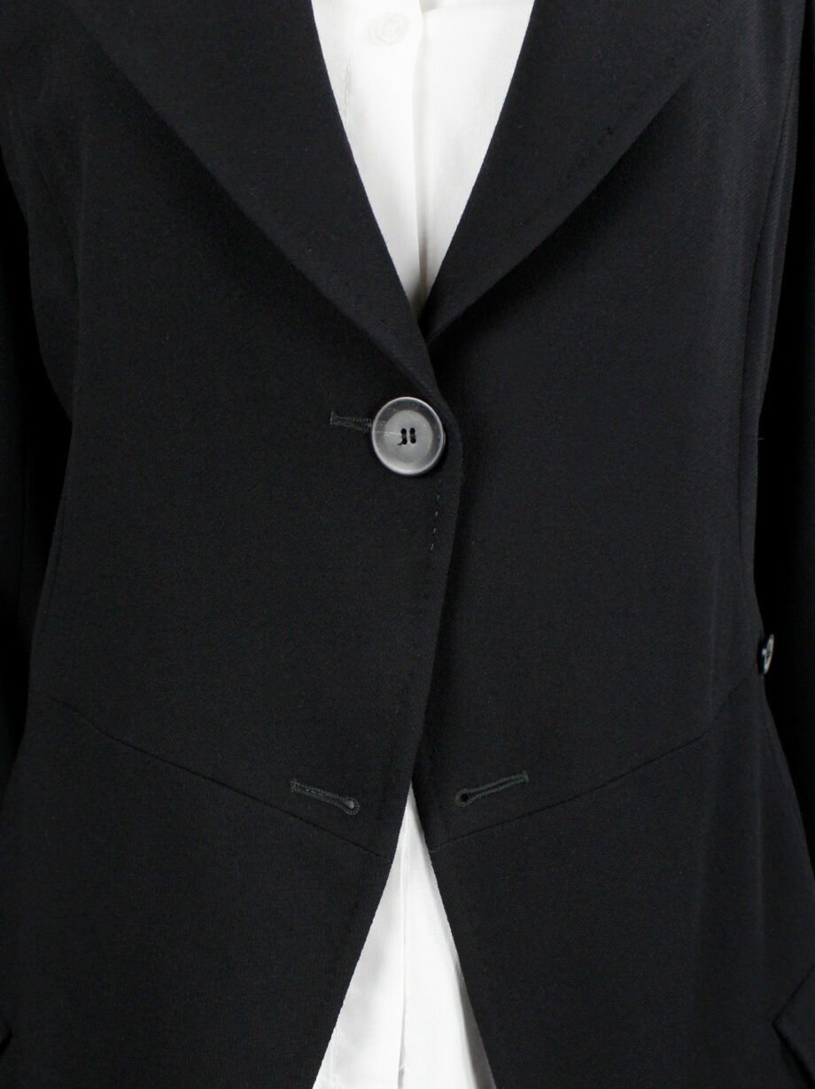 archive Ann Demeulemeester black asymmetrically wrapped cutaway blazer 1990s (4)