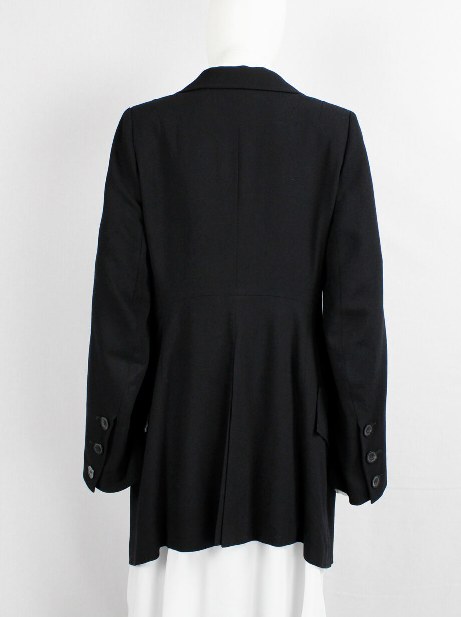 archive Ann Demeulemeester black asymmetrically wrapped cutaway blazer 1990s (7)