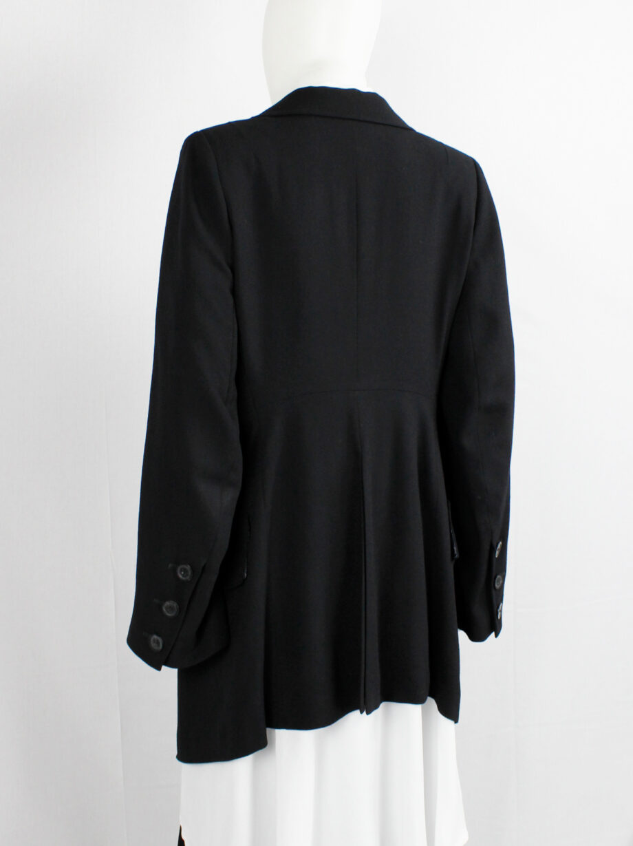 archive Ann Demeulemeester black asymmetrically wrapped cutaway blazer 1990s (8)