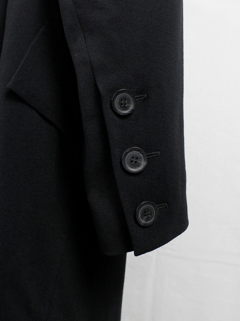 archive Ann Demeulemeester black asymmetrically wrapped cutaway blazer 1990s (9)