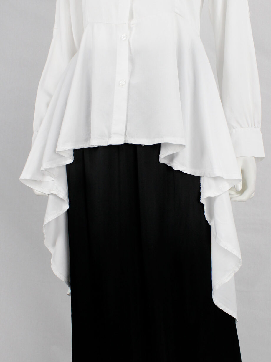 vinrage Ann Demeulemeester white shirt with high-low peplum hemline (1)