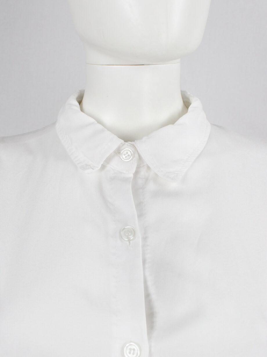 vinrage Ann Demeulemeester white shirt with high-low peplum hemline (10)