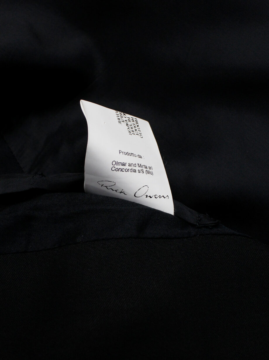 vintage Rick Owens black one button blazer with minimalist neckline and extra long sleeves (9)