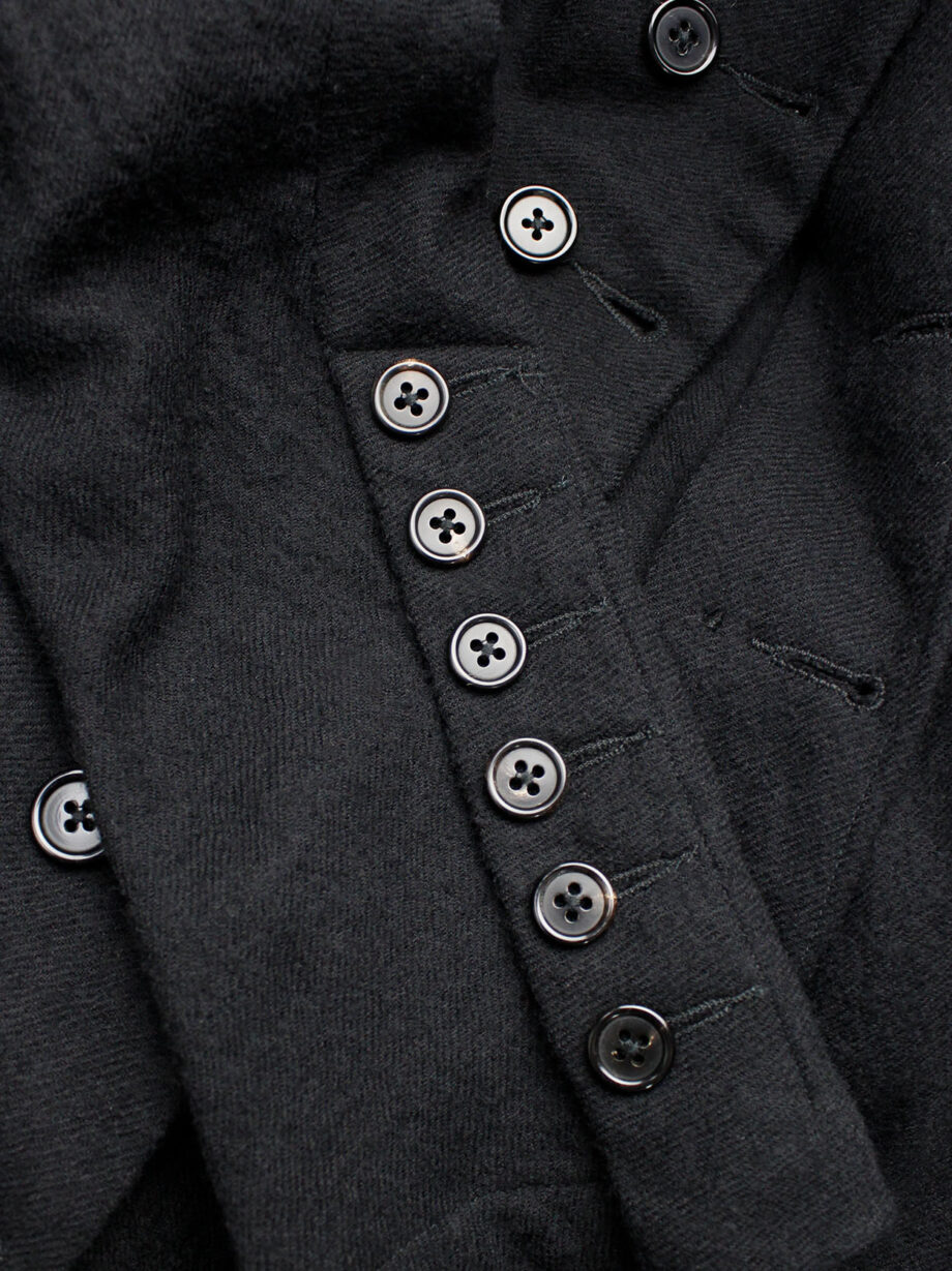 Ann Demeulemeester black long cardigan with a double row of buttons fall 2009 (11)