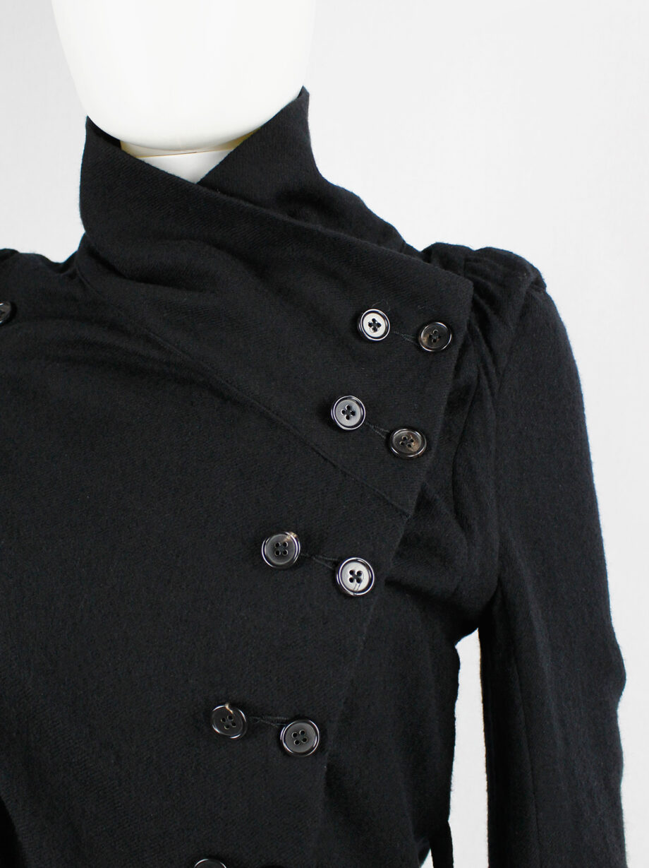 Ann Demeulemeester black long cardigan with a double row of buttons fall 2009 (15)